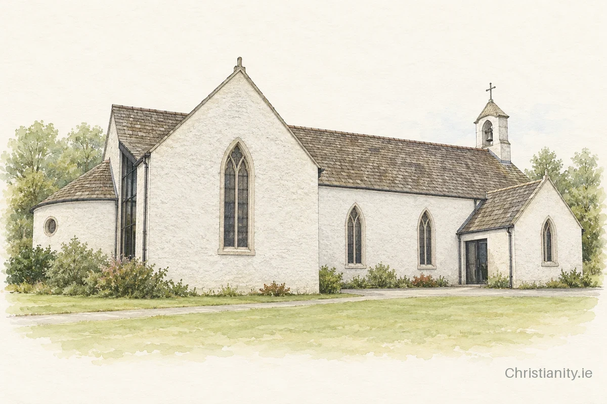 Watercolour and ink illustration of Church of the Sacred Heart
