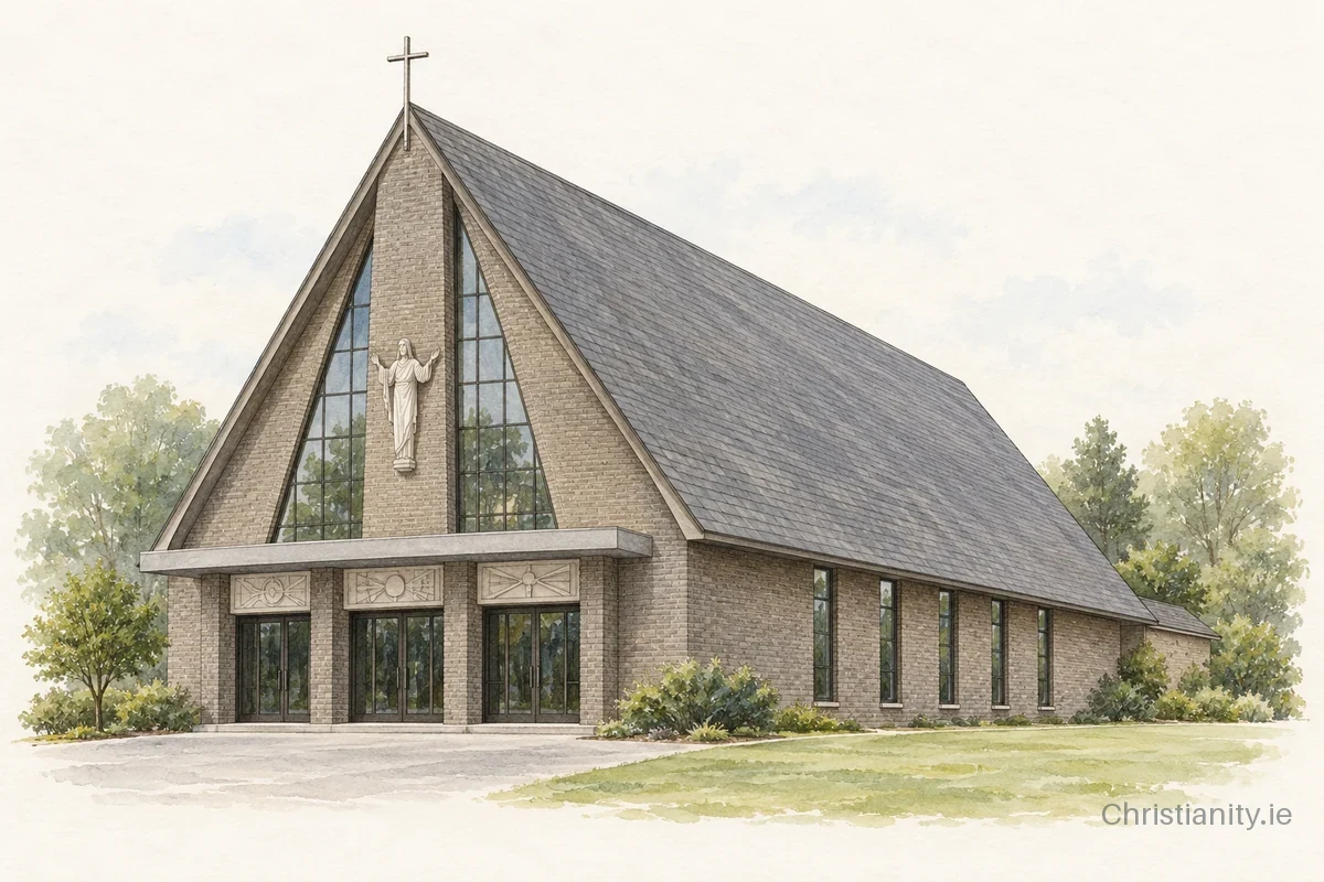 Watercolour and ink illustration of Church of the Seven Sacraments