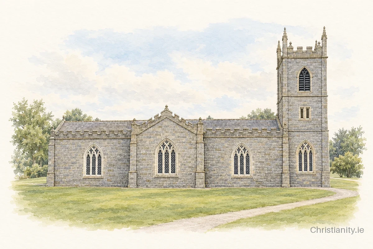 Watercolour and ink illustration of Clonbroney (Ballinalea)