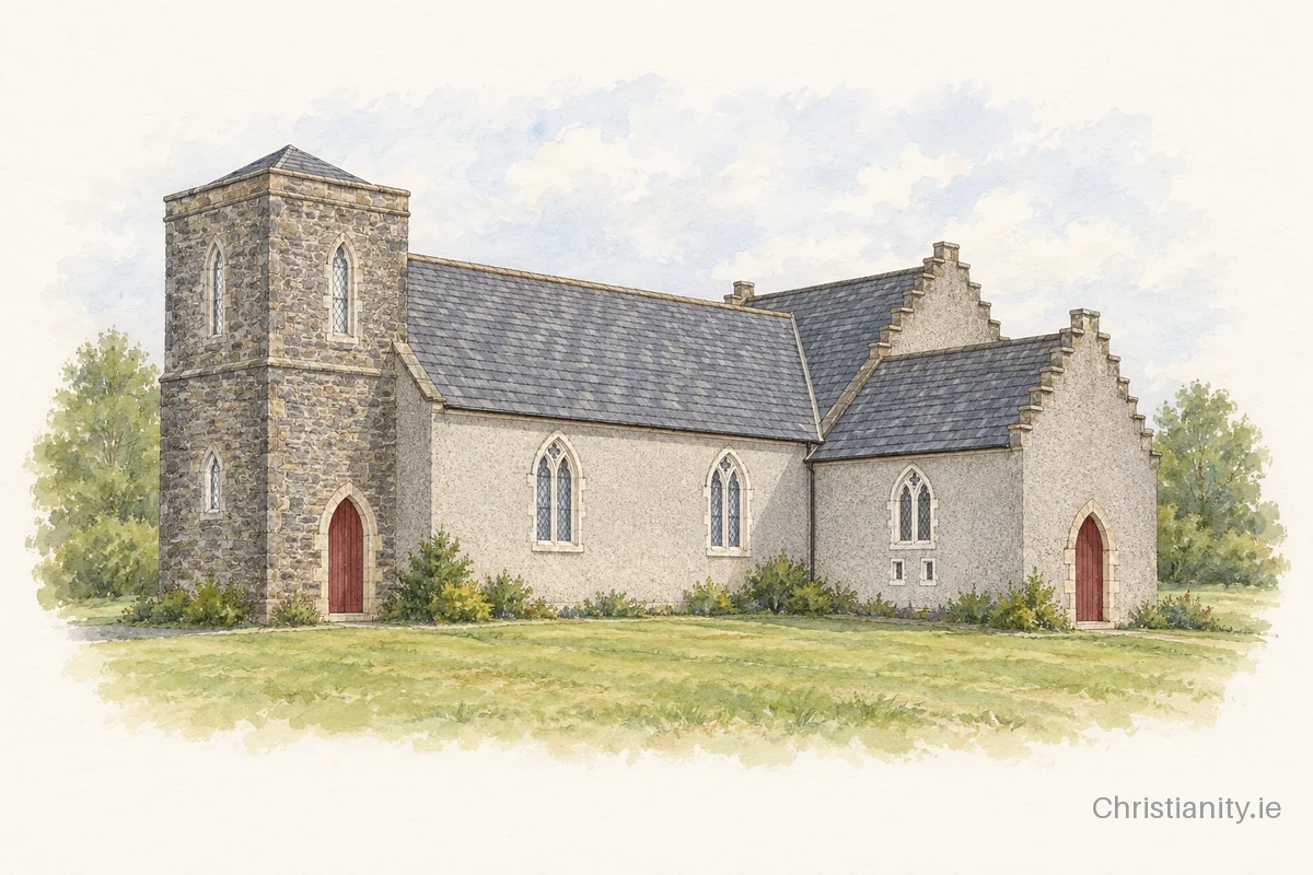 Watercolour and ink illustration of Clongish St Paul (Newtownforbes)