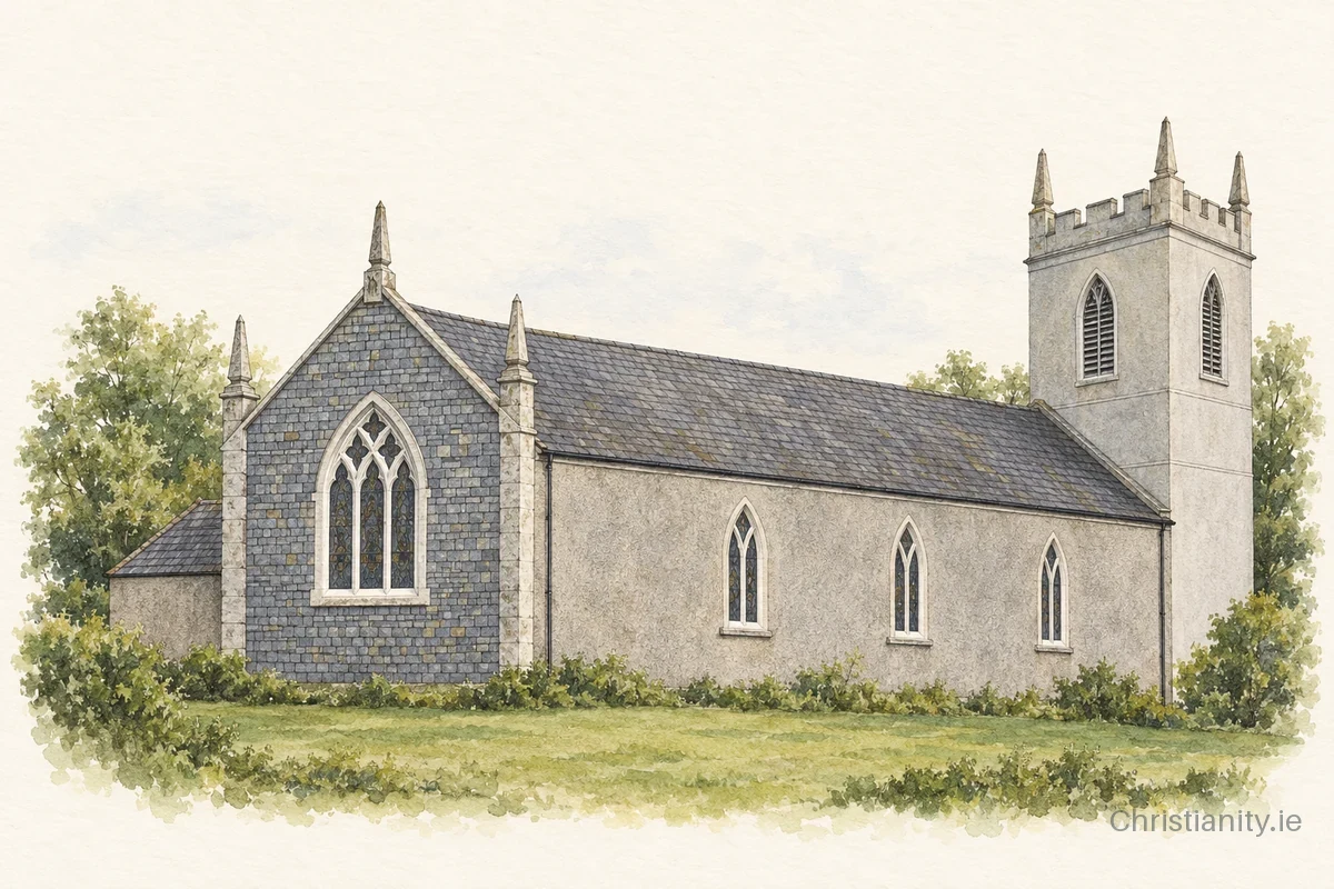 Watercolour and ink illustration of Clonmore St John