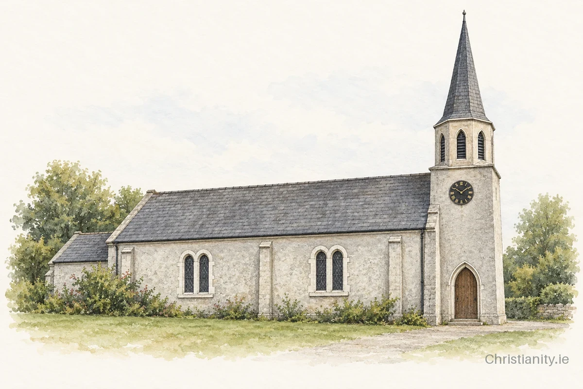 Watercolour and ink illustration of Cobh & Glanmire St Mary & All Saints