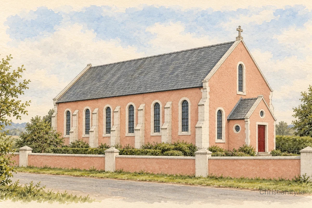 Watercolour and ink illustration of Corpus Christi, Mountfield