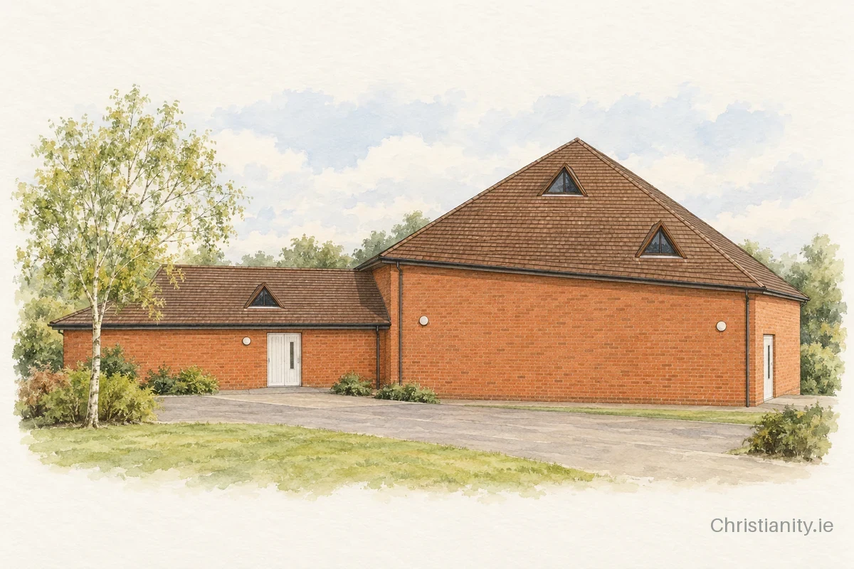 Watercolour and ink illustration of Craigavon St Saviour (Drumgor)
