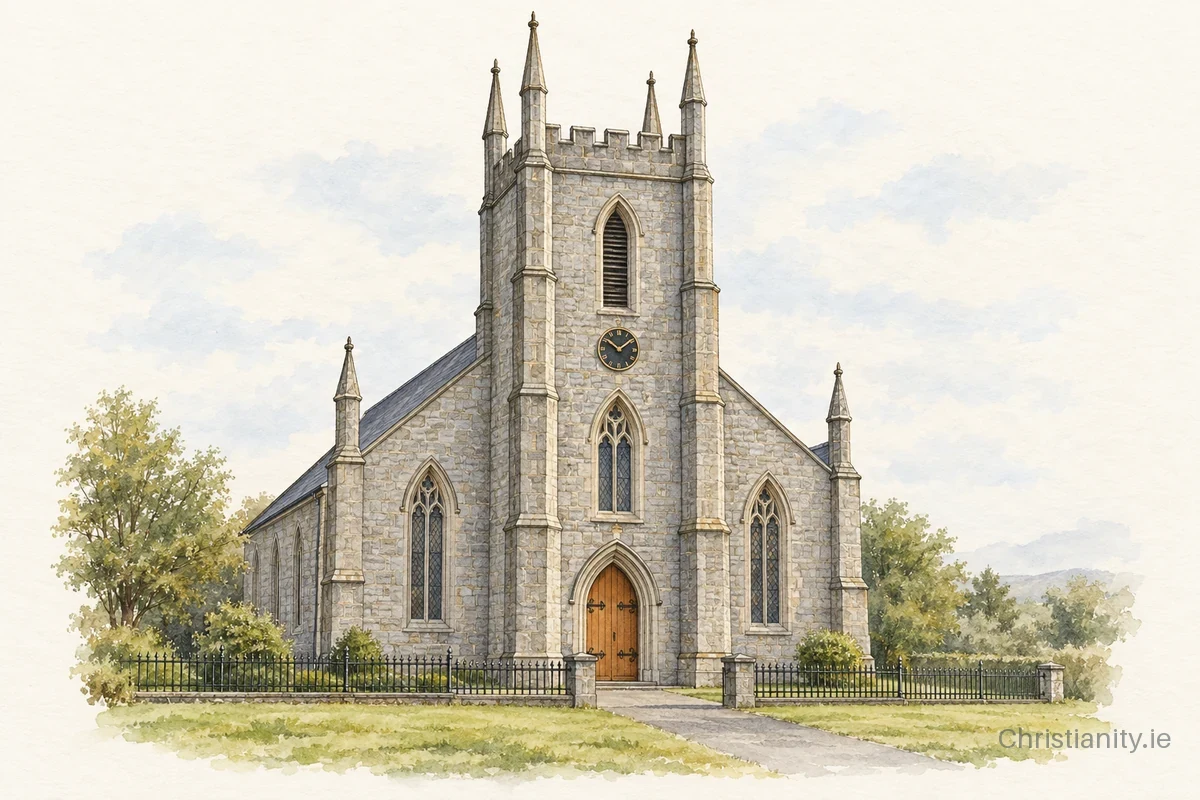 Watercolour and ink illustration of Crinken St James (Shankill)