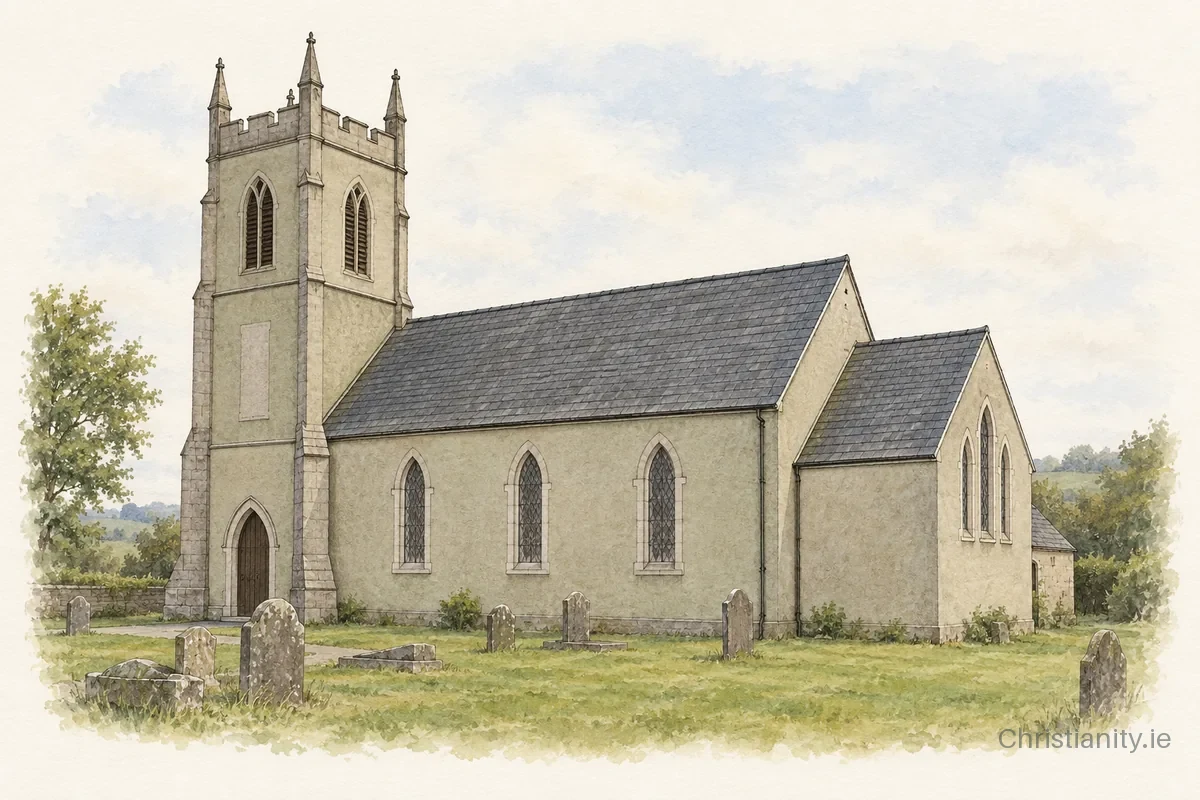 Watercolour and ink illustration of Donaghmore St Bartholomew