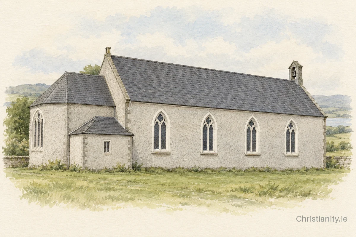 Watercolour and ink illustration of Donaghmore St Patrick