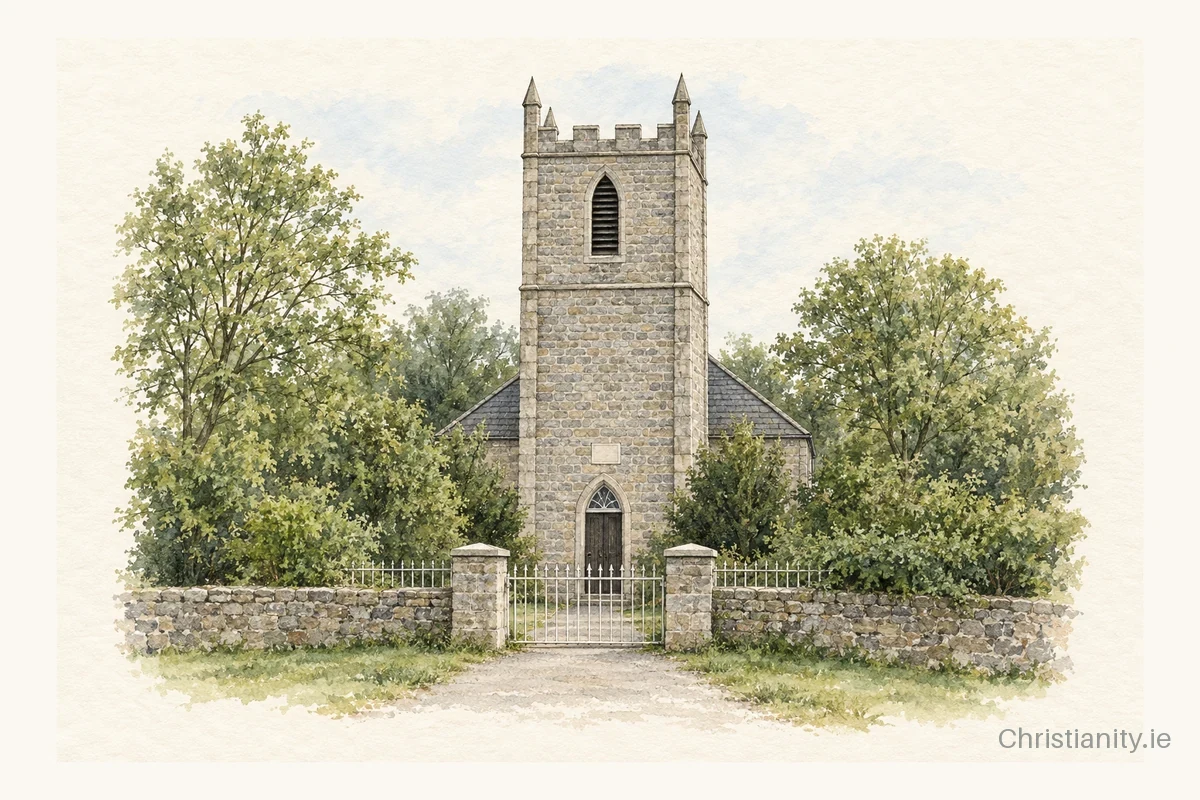 Watercolour and ink illustration of Donaghmore