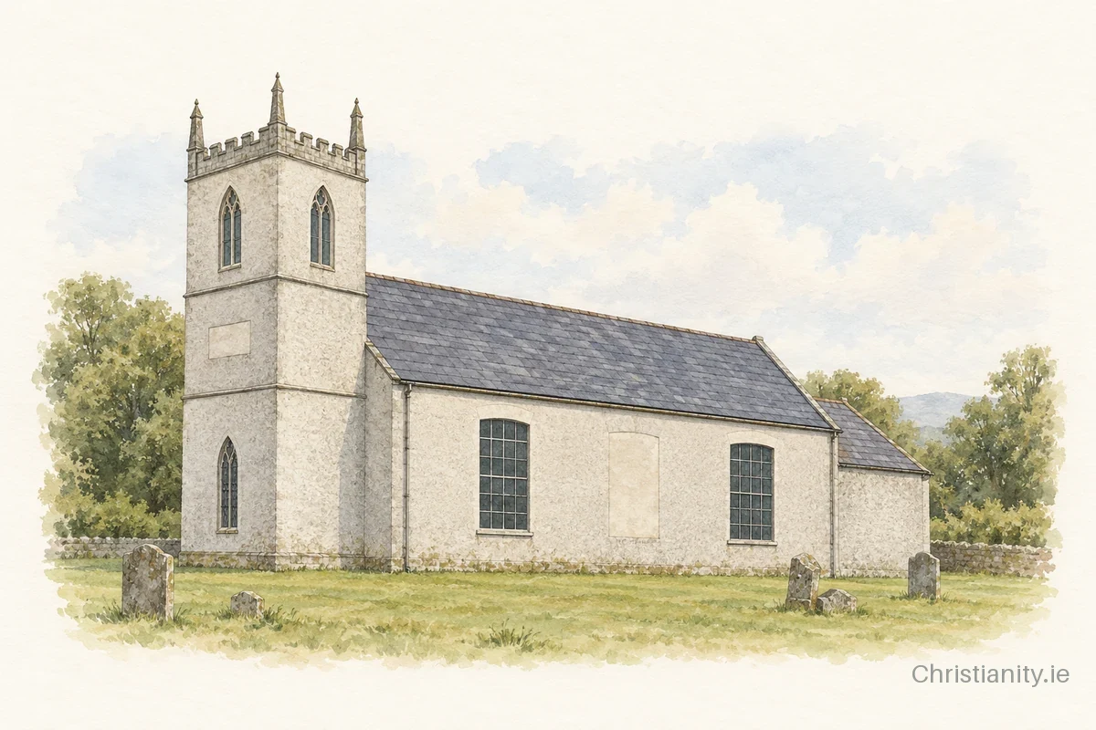 Watercolour and ink illustration of Donoughmore