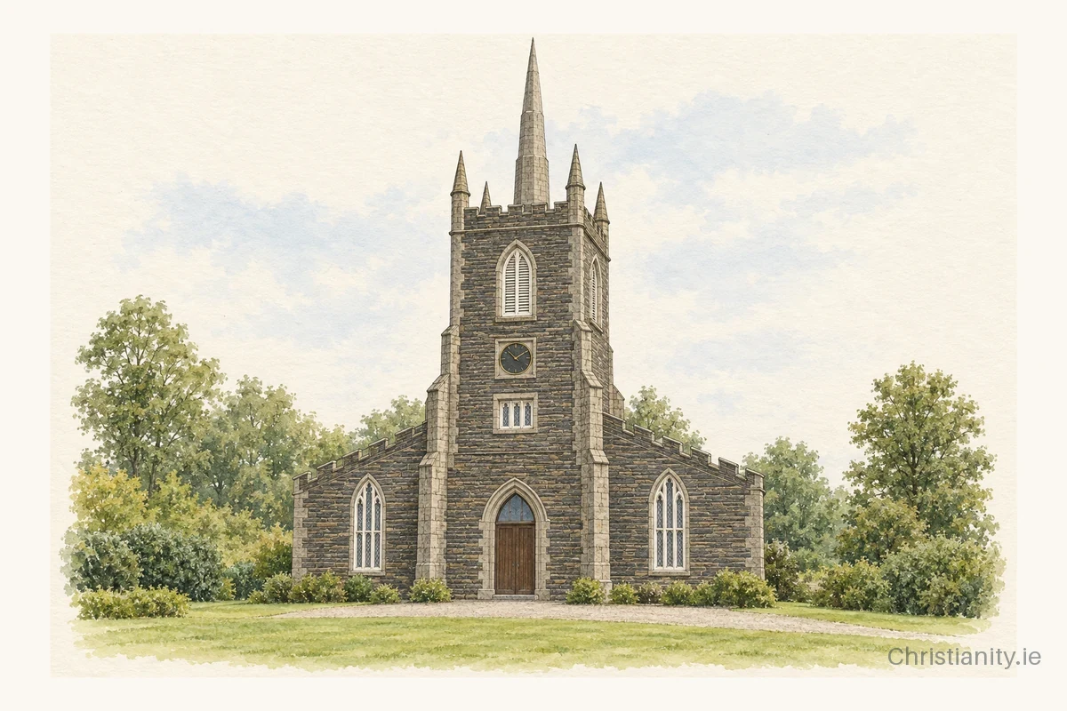 Watercolour and ink illustration of Drumgoon All Saints (Cootehill)