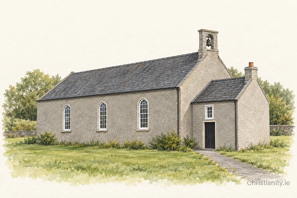 Watercolour and ink illustration of Drumreilly