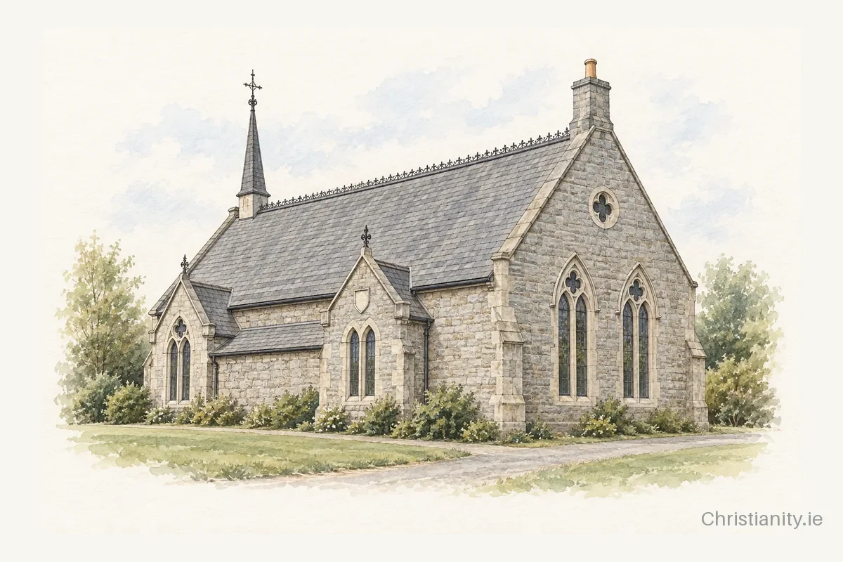 Watercolour and ink illustration of Dublin Korean Church