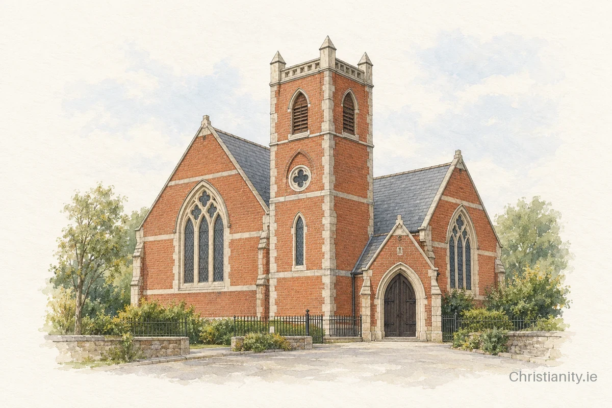 Watercolour and ink illustration of Dublin St Catherine & St James