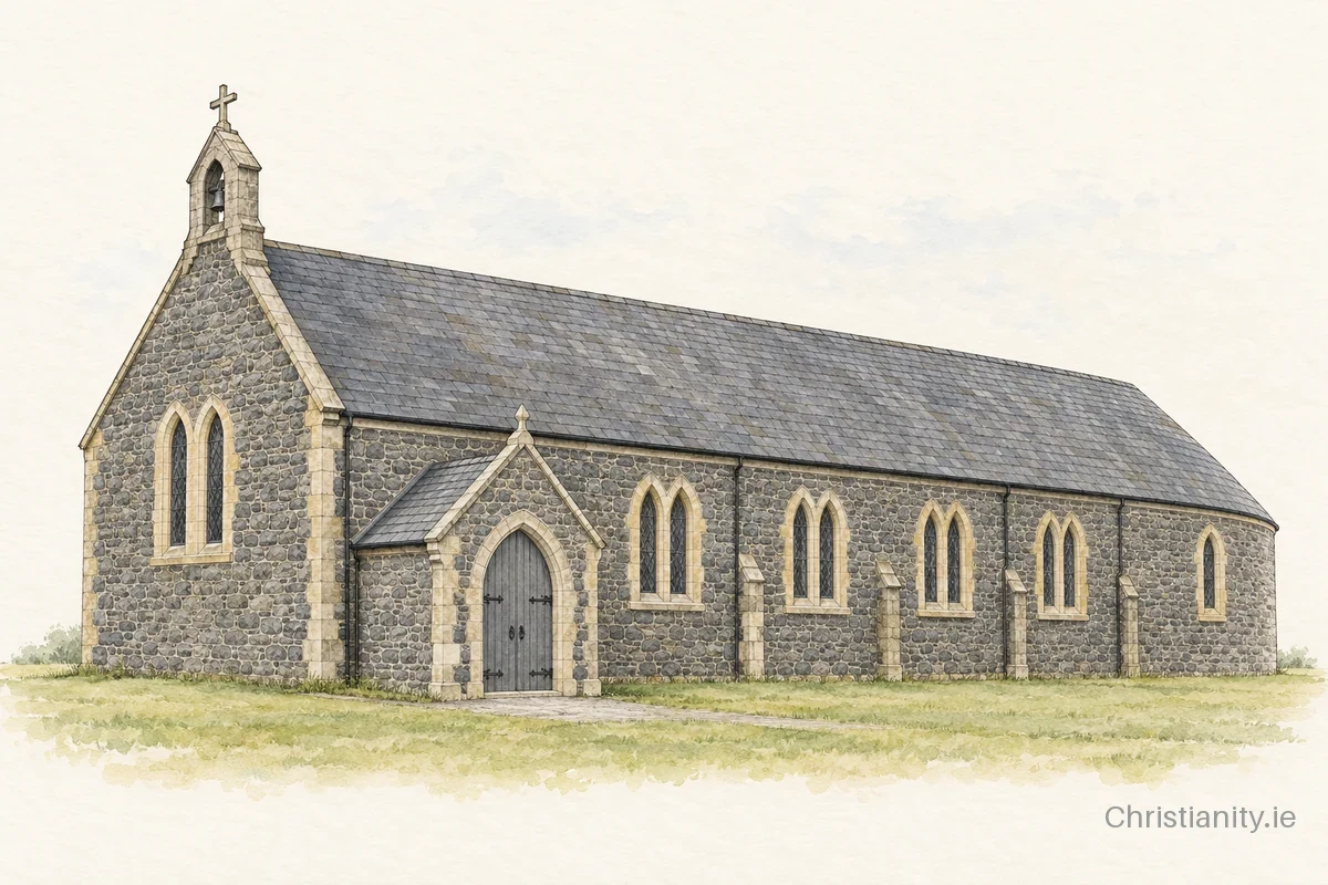 Watercolour and ink illustration of Dunboyne St Peter & St Paul