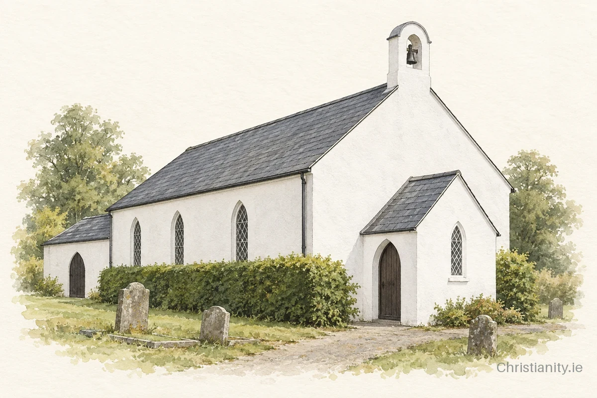 Watercolour and ink illustration of Duneane (Toome)