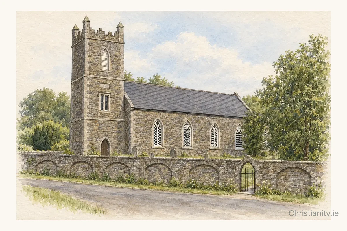 Watercolour and ink illustration of Dunkerrin
