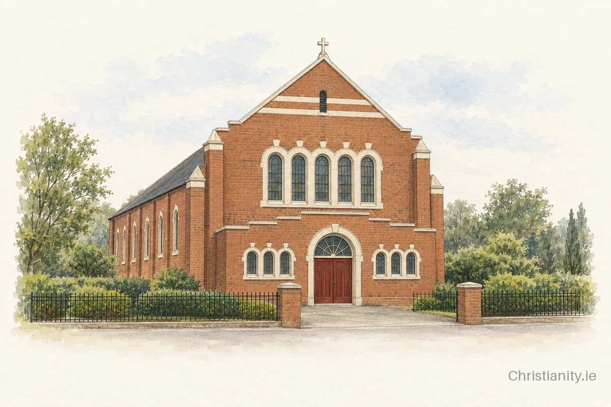 Watercolour and ink illustration of Edenderry Methodist Church