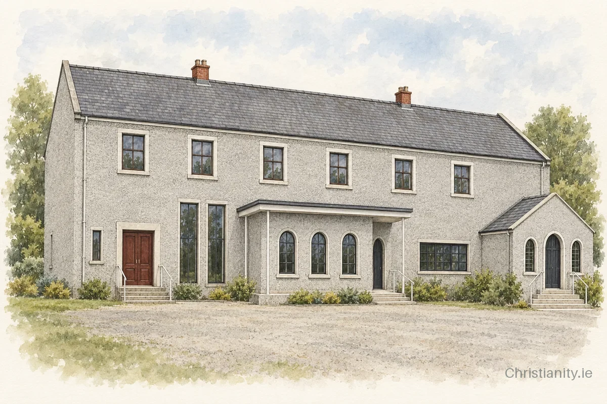 Watercolour and ink illustration of Emmanuel Baptist Church