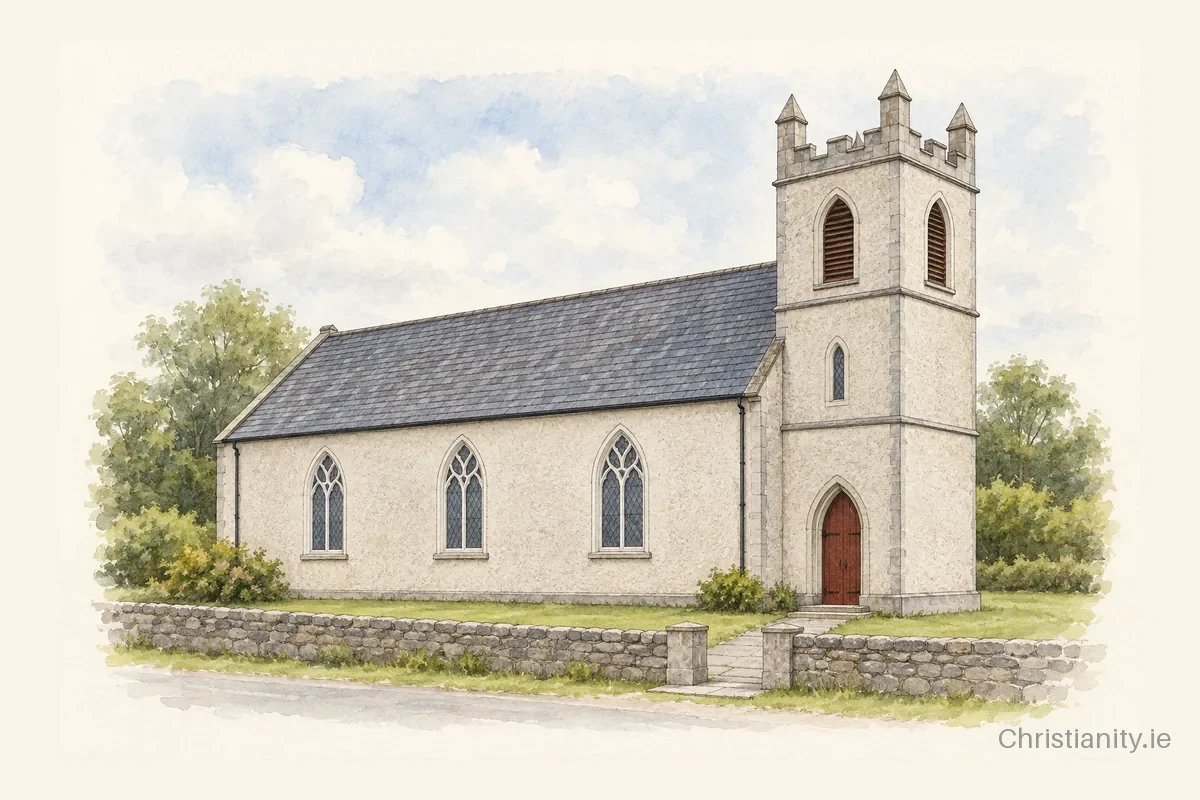Watercolour and ink illustration of Foxford (Straid)
