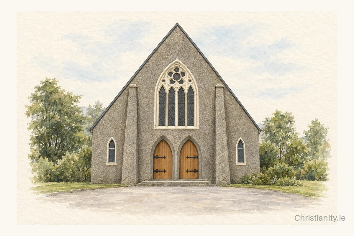 Watercolour and ink illustration of Garrison St Paul (Curragh)