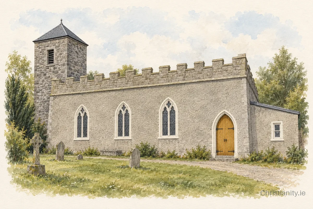 Watercolour and ink illustration of Glasnevin St Mobhi