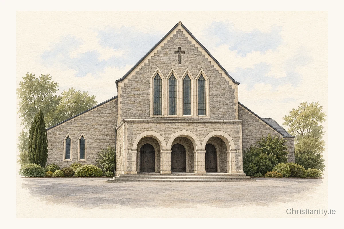 Watercolour and ink illustration of Glenstal Abbey Church