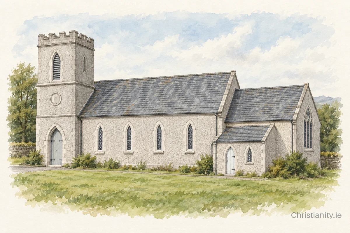 Watercolour and ink illustration of Glenties