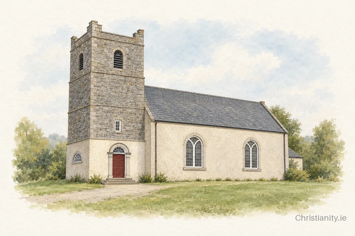 Watercolour and ink illustration of Granard St Patrick