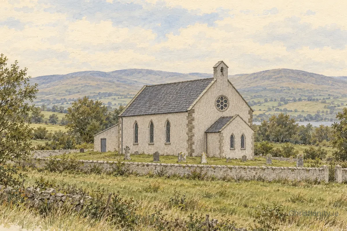 Watercolour and ink illustration of Greenan