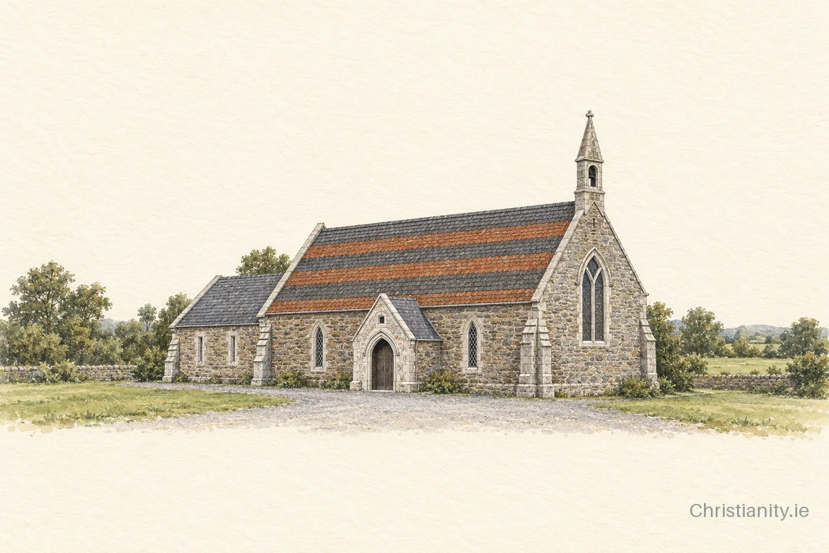 Watercolour and ink illustration of Guilcagh St John