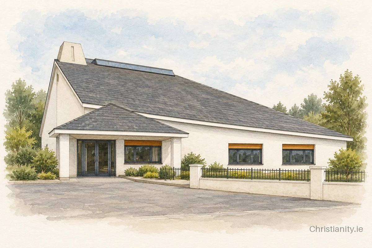 Watercolour and ink illustration of Hebron Free Presbyterian