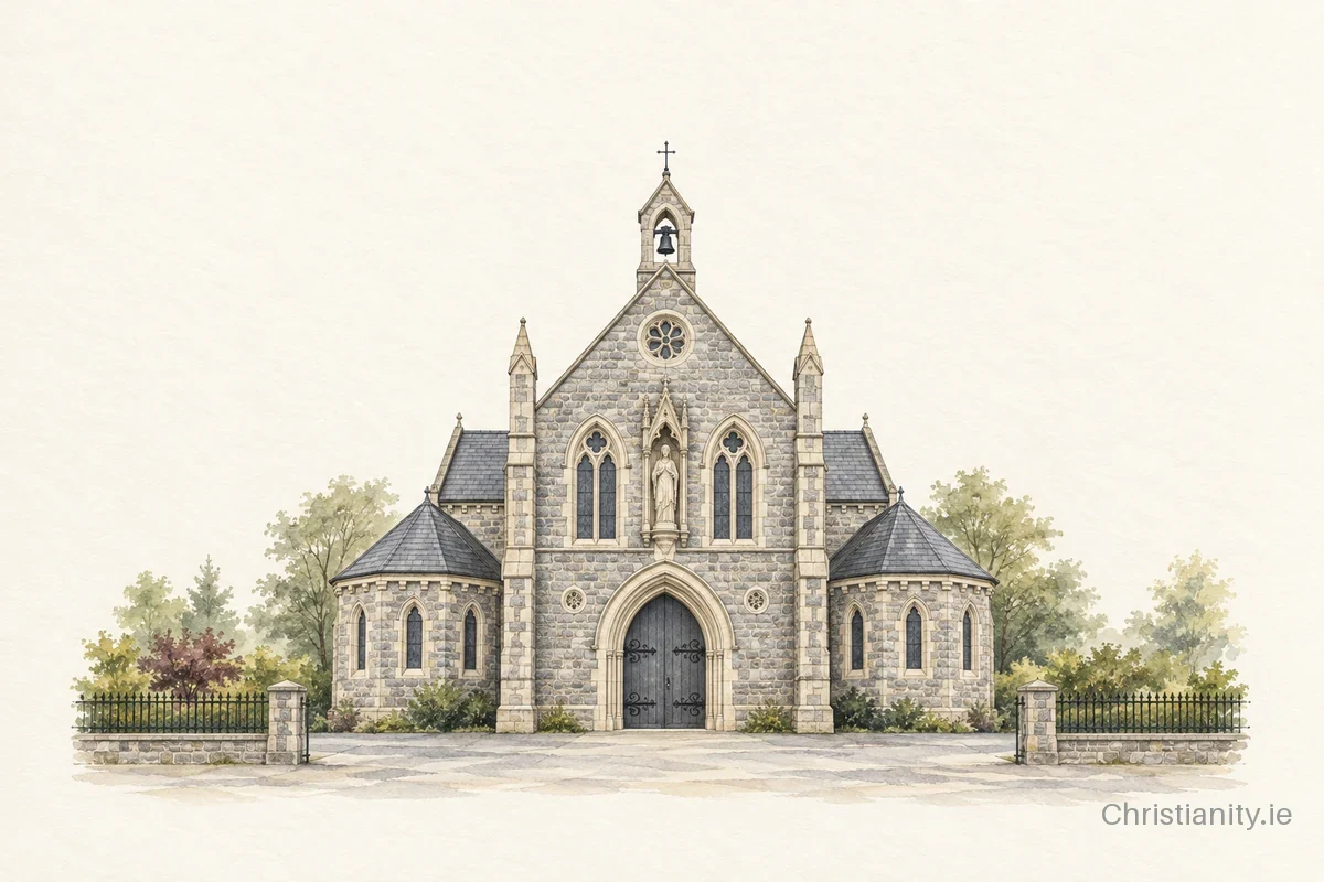 Watercolour and ink illustration of Holy Cross