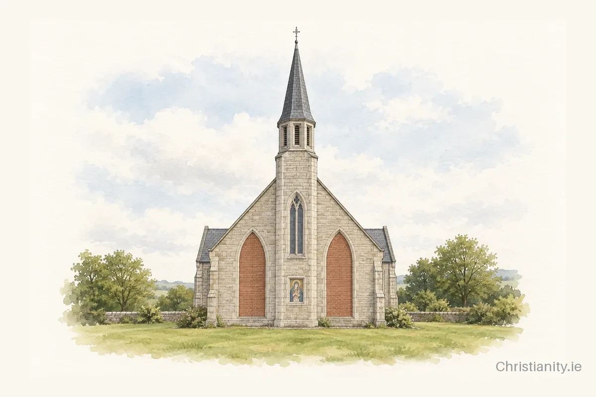 Watercolour and ink illustration of Holy Family Church