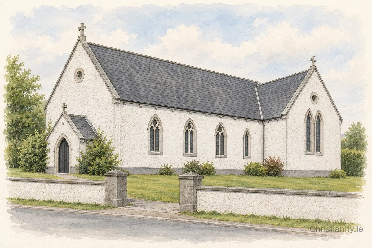 Watercolour and ink illustration of Holy Family