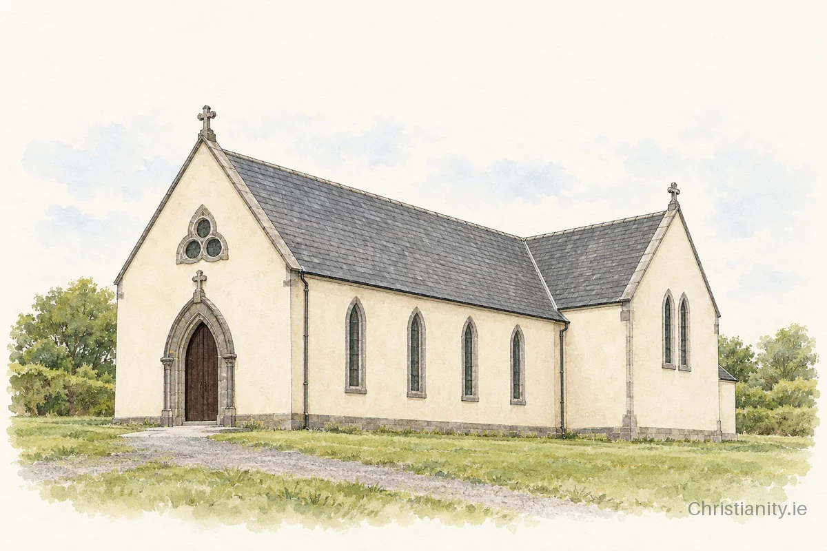 Watercolour and ink illustration of Holy Rosary, Doolin