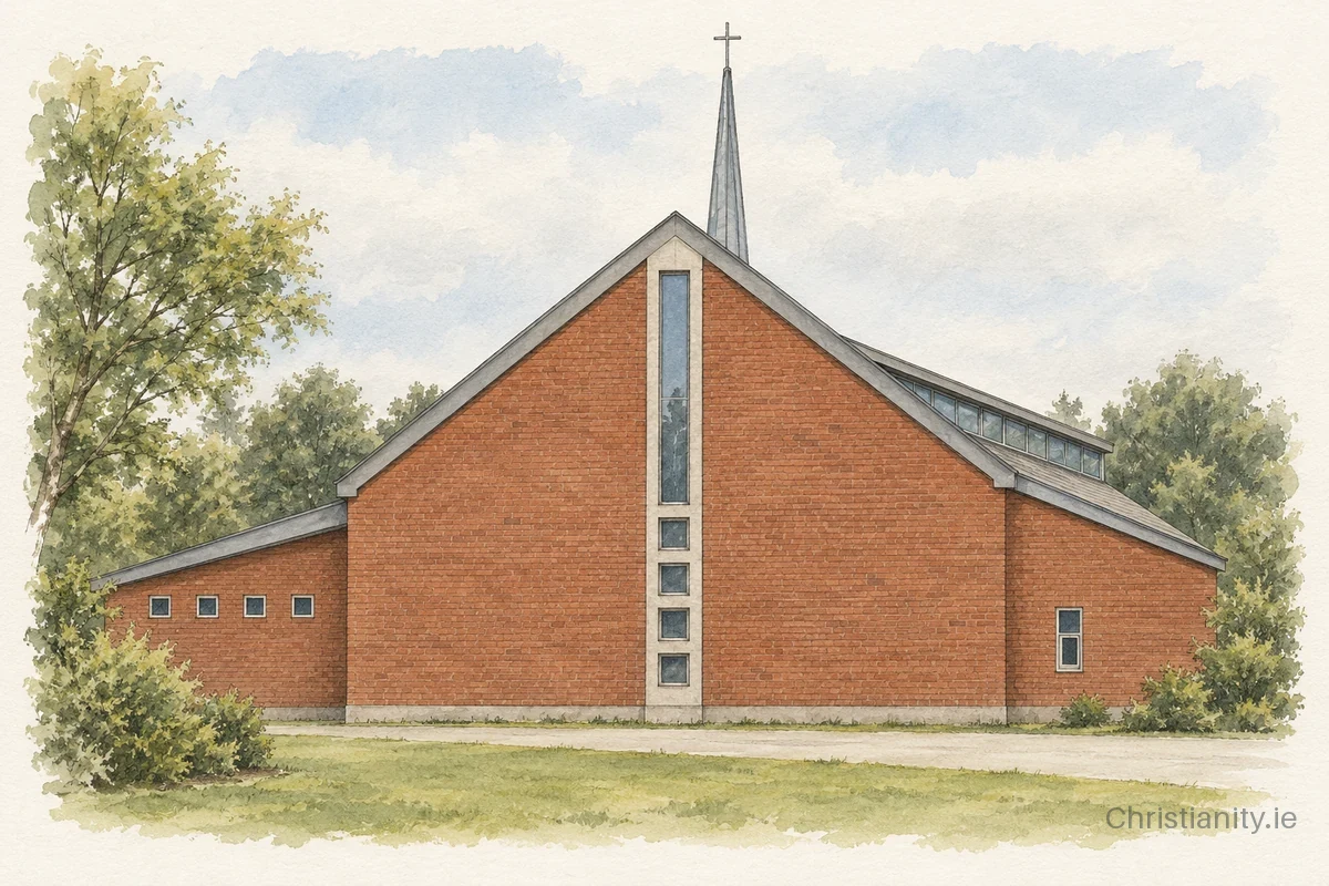 Watercolour and ink illustration of Holy Trinity