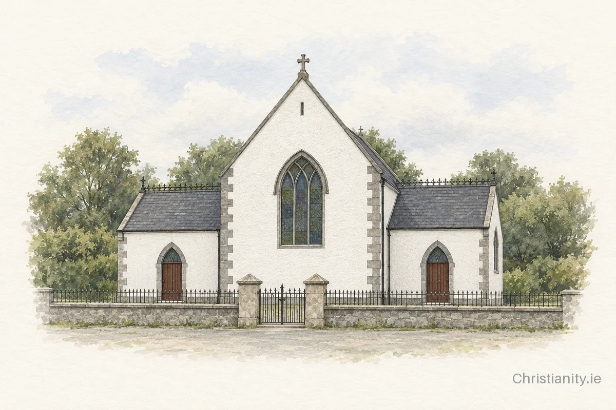 Watercolour and ink illustration of Holy Trinity