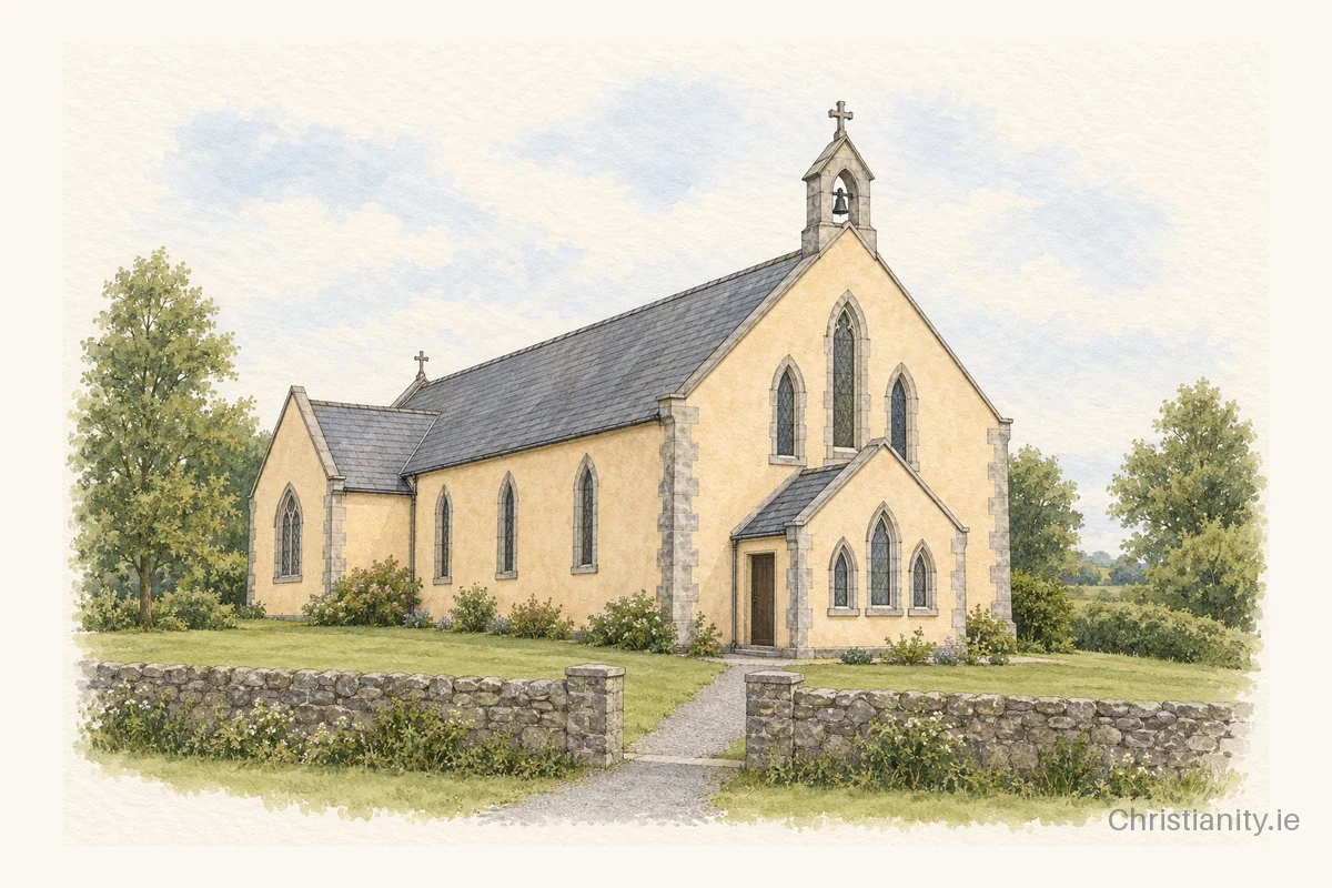 Watercolour and ink illustration of Holy Trinity, Dromin
