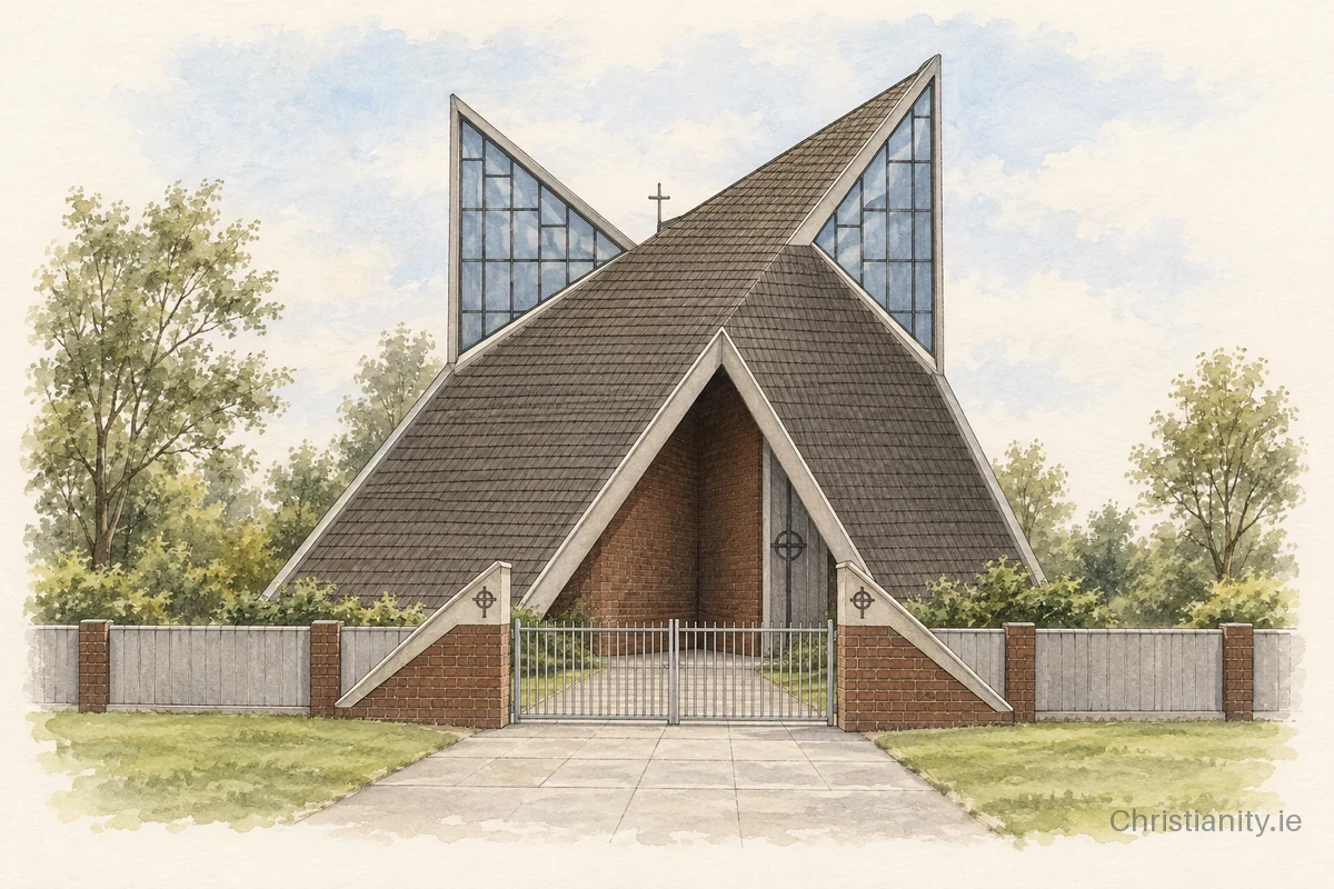 Watercolour and ink illustration of Holy Trinity