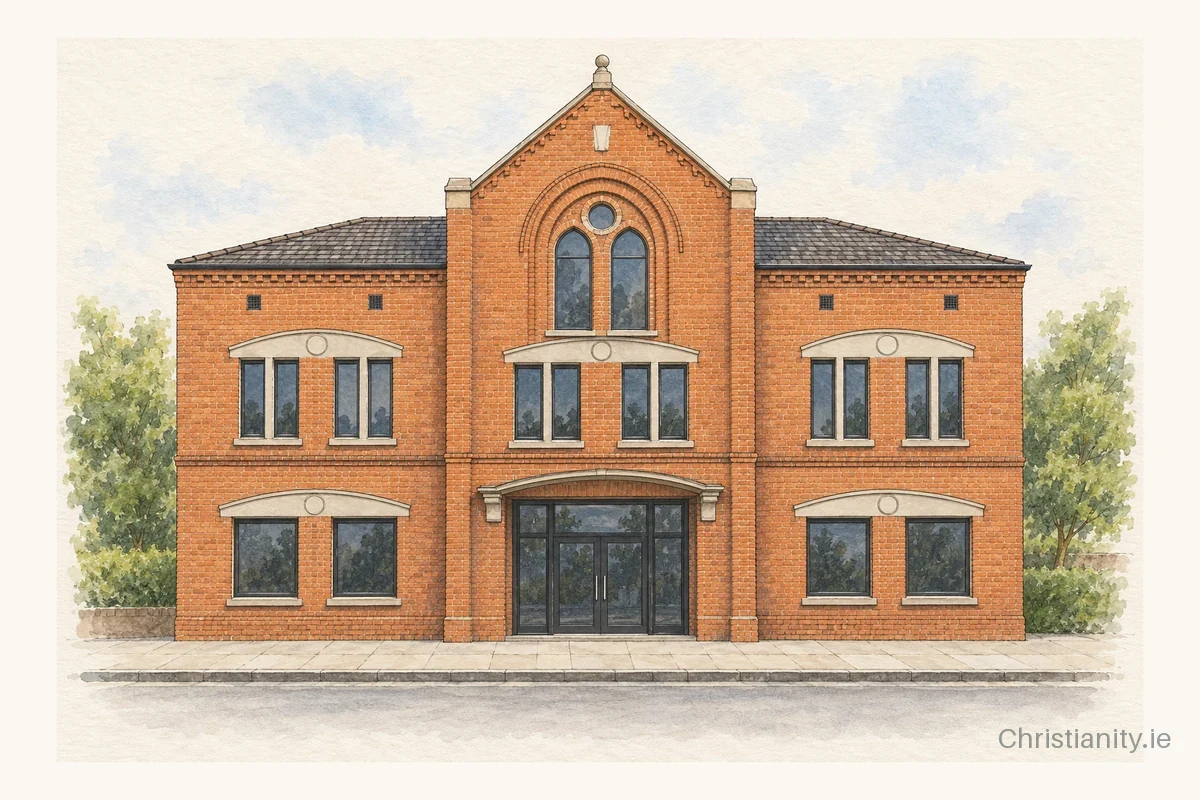 Watercolour and ink illustration of Hope International Christian Fellowship