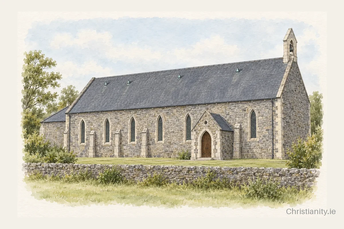 Watercolour and ink illustration of Immaculate Conception, Cordal
