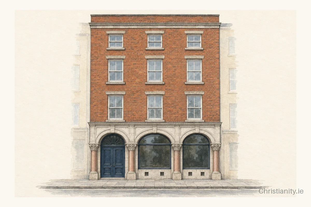 Watercolour and ink illustration of Immanuel Church Dublin