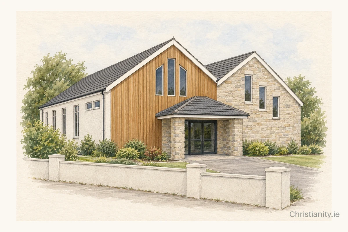 Watercolour and ink illustration of Independent Methodist Church