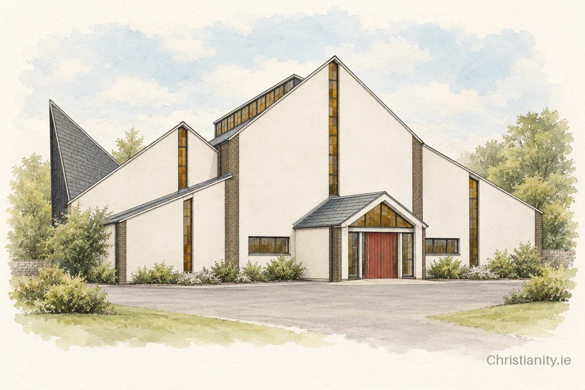 Watercolour and ink illustration of J.Kyle Paisley Memorial Free Presbyterian Church