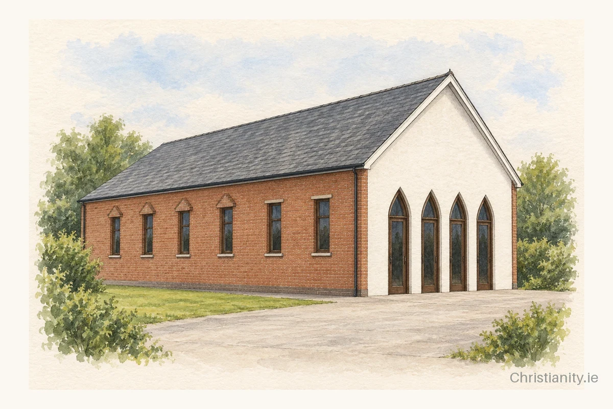 Watercolour and ink illustration of John Knox Mermorial Presbyterian Church