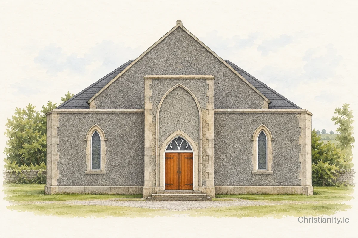 Watercolour and ink illustration of Kells St Columba