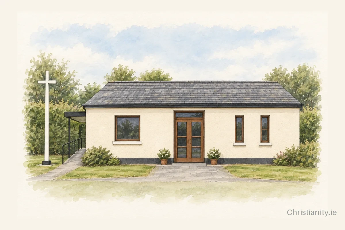 Watercolour and ink illustration of Kenmare Methodist Church