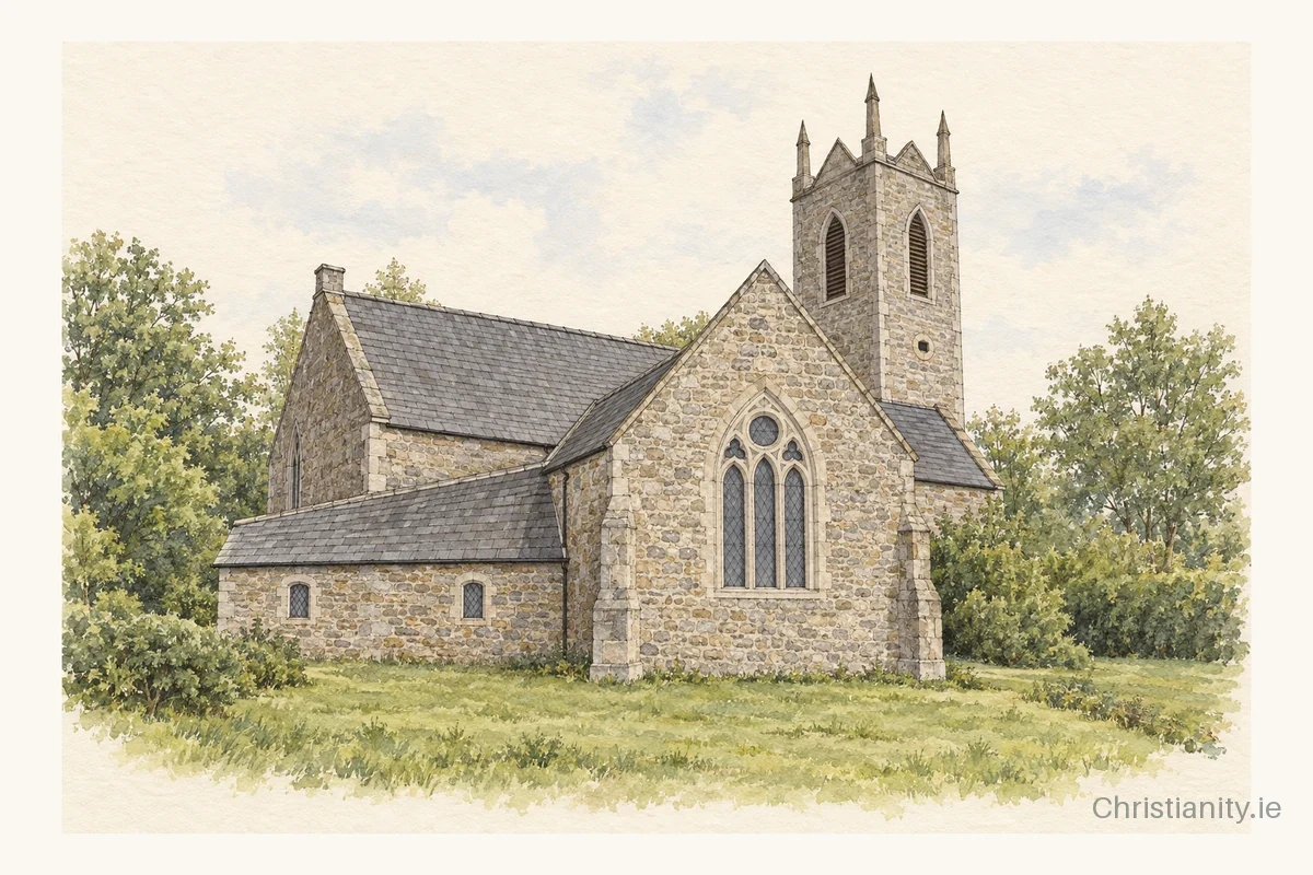 Watercolour and ink illustration of Kilbride Arklow St Brigid
