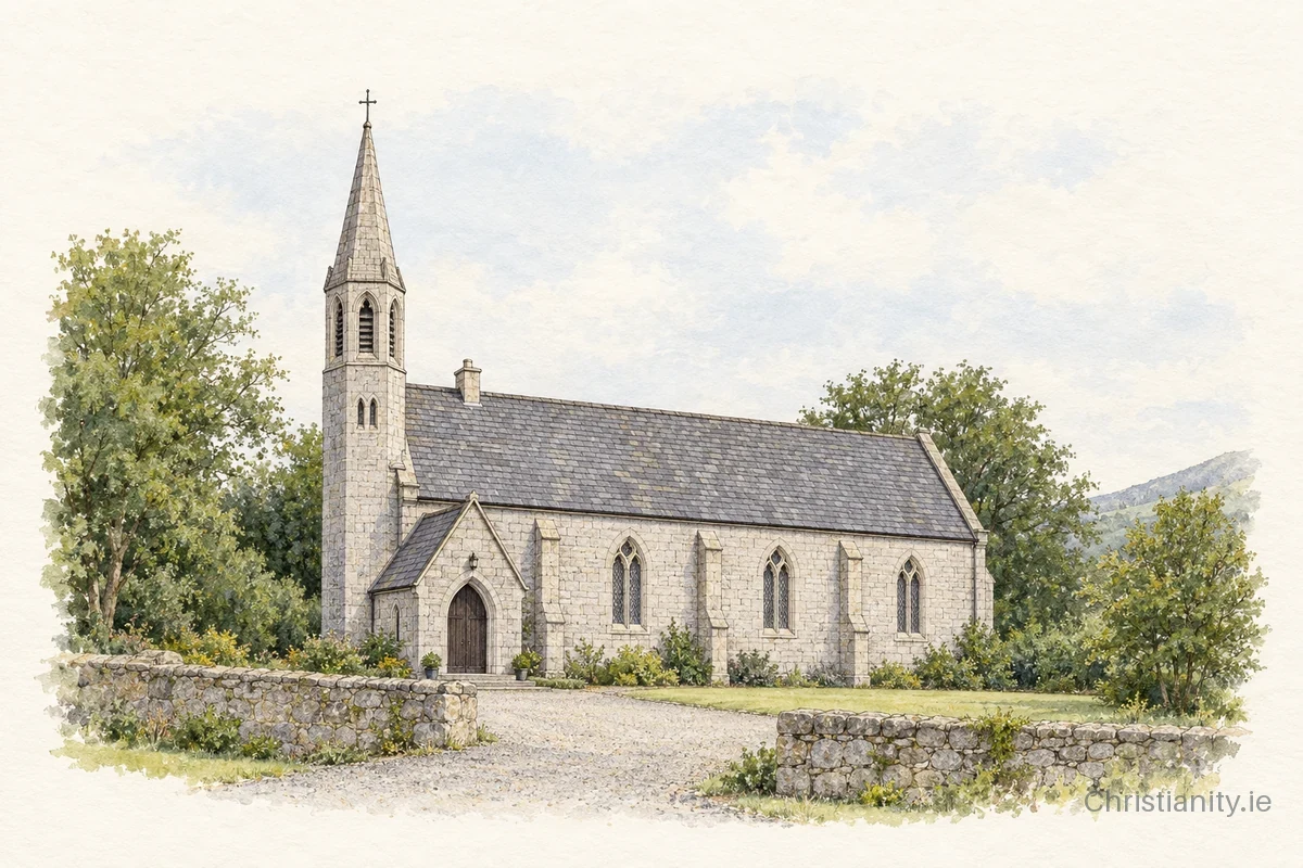 Watercolour and ink illustration of Kilbride Bray St Brigid
