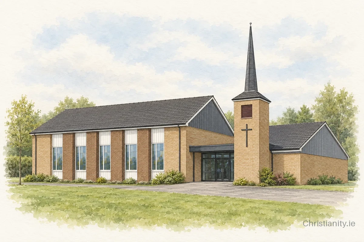 Watercolour and ink illustration of Kilcooley St Columba (Bangor Abbey)